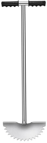 Outil de pelouse de l'adger, 37 pouces en acier inoxydable Edger de pelouse manuelle, edger à l'herbe manuelle avec poignée T-Grip, coupe-gazon à dents de scie pour cour, jardin, aménagement paysager