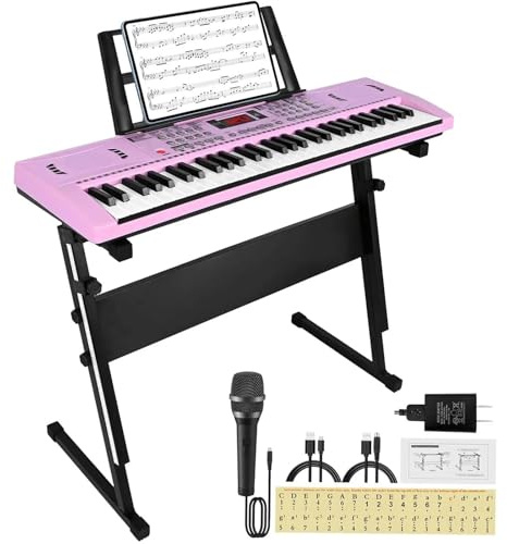 Musical Keyboard For Beginner Pink 61 Keyboard Piano Digital Beginners Piano Keyboard With Stand