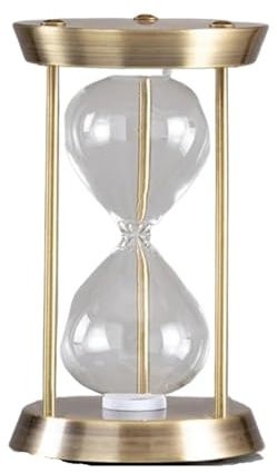 WSQHAO Sanduhr Vintage Leere Sanduhr Flasche handgemachte Glas Sanduhr kreative Metall Timer Sand Uhr DIY Home Desktop Dekor(Gold A (S))