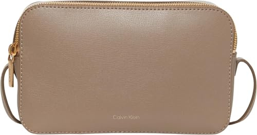 Calvin Klein Damen Umhängetasche Logo Elongated Camera Bag mit Reißverschluss