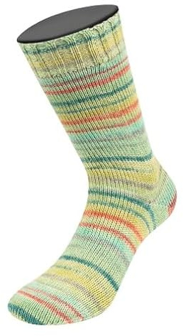 LANA GROSSA Meilenweit 100 Zucchero | Sockenklassiker, bedruckt und waschmaschinenfest | Handstrickgarn aus 75% Schurwolle & 25% Polyamid | 100g Wolle, Stricken & Häkeln | 420m Garn FB 6503