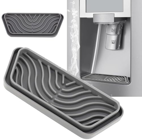 HSYTEK Absorbent Drip Tray, Water Dispenser Collection Tray, Cuttable Fridge Drip Catcher, Trapezoidal Silicone Fridge Drip Trays Catcher (Grey)