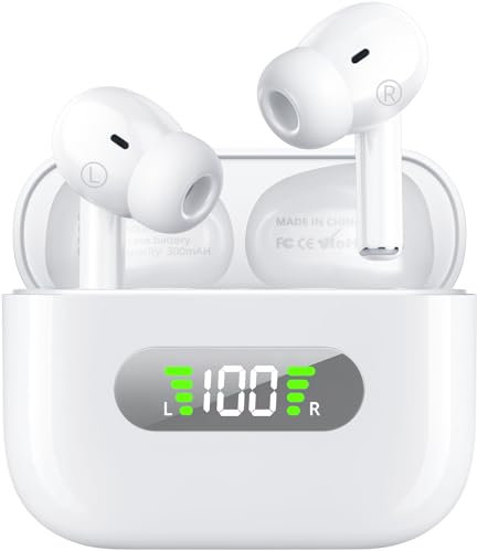Wireless Earbuds, Immersive HiFi Stereo Bluetooth 5.3 Earphones, Deep Bass, 4 Mic ENC Noise Cancelling, 72h Playtime, IPX8 Resistance Earbuds, for iOS and Android