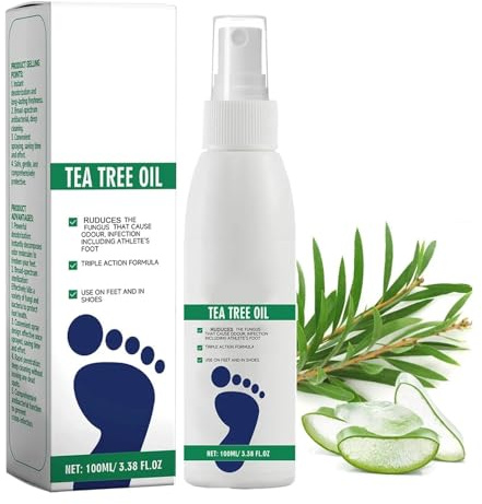Antifungal Antibacterial Foot & Shoe Spray with Tea Tree Oil, Athletes Foot Treatment, Smelly Feet & Shoe Odor Eliminator, 98% Natural Formula Athletes Deodorant for Smelly Feet for Women & Men