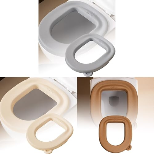 3er Set Toilettensitz Kissen, Weiches EVA-Schaumstoff Polster 40x37cm, Einfach Klebe-Montage, Hygienisch & Wasserdicht, Jahreszeitenunabhängiger Komfort für Alle Klobrillen