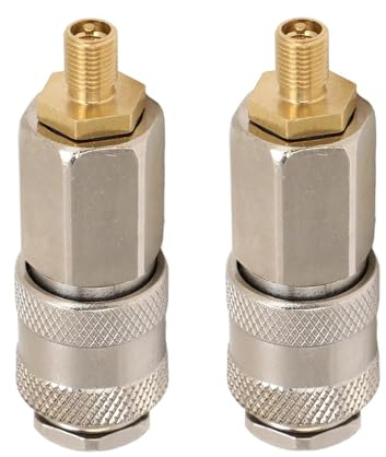 SIXHAOBU 2 Pack Portable Air Compressor Adapters, Portable Heavy Duty Steel Male Thread to US Valve 3 in 1 Quick Connector Coupler Used for Tire Inflators