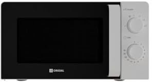 Origial Infinityheat Essential Grill Microondas 20L 700W con Grill, 6 Niveles, Control Mecánico, Descongelación, Microondas Blanco para Calentar, Cocinar y Gratinar