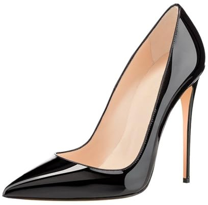 Soireelady Scarpe col Tacco Donna,Tacco a Spillo Alto,Scarpe Punta Chiusa Donna Nero EU44