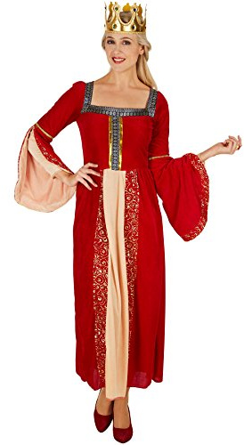 dressforfun tectake Frauenkostüm Königin | Aus wundervollem, schimmerndem Pannesamt | Traumhaftes Königinnen-Kleid | Besondere Trompetenärmel (L)