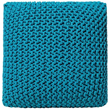 Beliani Moderner Pouf in Seeblau 55 x 50 x 31 cm rechteckig Conrad II