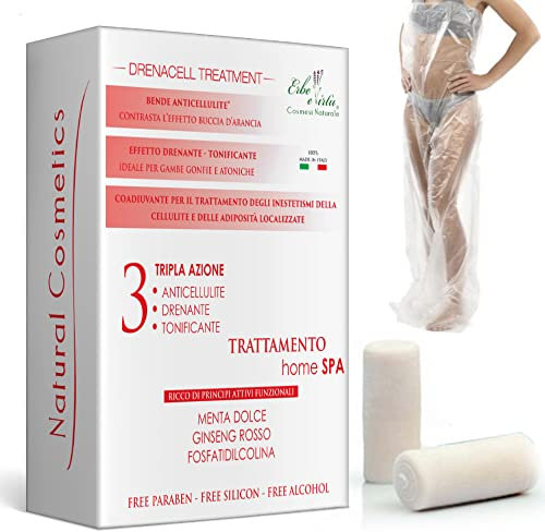 Bende Drenanti Anticellulite - Bendaggio Drenante Gambe Glutei Addome Fosfatidilcolina + OMAGGIO Pantalone Monouso in Cartene + Tanga