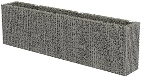 vidaXL Gabione Hochbeet für den Außenbereich, Garten, Garten, Park, Steinkäfig, Korb, Landschaft, Garten, Pflanzgefäß, Blumenkasten, verzinkter Stahl, 359,9 cm