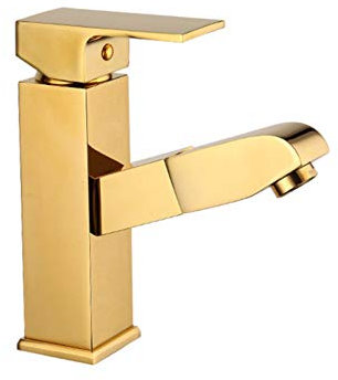 YHSGY Robinets de lavabo Robinet De Lavabo En Laiton À Bec Rétractable Pour Lavabo Lavabo Doré Mitigeur Chaud Et Froid Évier Robinet Pour Lavabo Robinet Lavabo