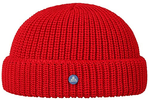 HAMMABURG Strick Dockermütze Beanie Wolle Made in Italy Damen Herren Herbst Winter rot One Size
