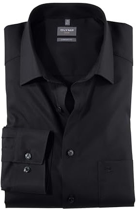 OLYMP Herren Businesshemd Langarm Luxor,Einfarbig,Comfort fit,New Kent,schwarz 68,47