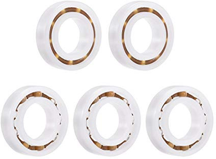sourcing map 6800 Plastic Bearings 10x19x5mm Glass Ball Nylon Cage 5pcs