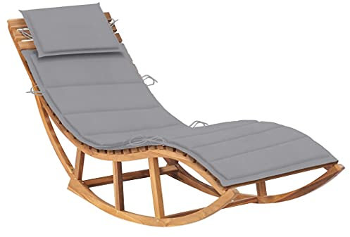 Massiv Sonnenliege,Gartenliege,Liegestuhl Holzliege Liege,Gartenmöbel,Saunaliege,Strandliege,Schaukelliege mit Auflage Massivholz Teak,Mehrere Farben zur Auswahl
