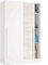 PEGANE Armoire avec 2 Portes coulissantes Coloris Blanc Artic/Blanc Poli - Hauteur 200 x Longueur 120 x Profondeur 50 cm