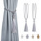 Dalababa 2 Stück Vorhanghalter Raffhalter Gardinenhalter Polyester Baumwoll Seil mit Quaste Vorhang Tiebacks Dekorative Fenster Einfarbig Gardinen Zubehör,Grau
