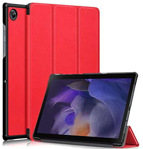 TOPCASE Funda para Samsung Galaxy Tab A8 10.5 Pulgadas SM-X200/SM-X205 2021,Ultra Delgado Carcasa con Soporte Función y Auto-Sueño/Estela,Rojo