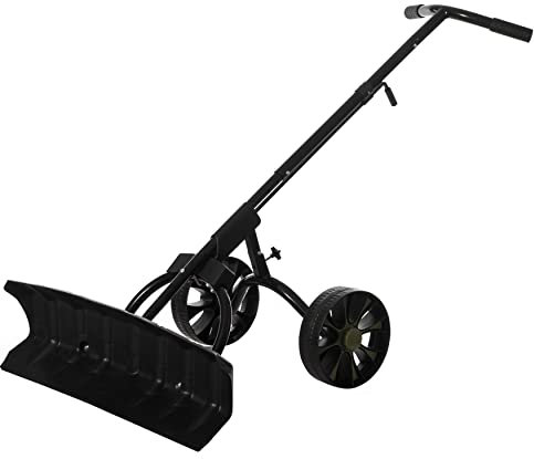 Schneeschaufel-Entferner, Schneeschieber, extra breit, 91,4 cm, mit großen, robusten Rädern, strapazierfähig, Schwarz