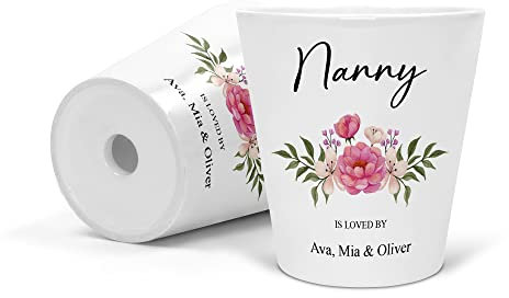 Personalised Mother's Day Flower Pot, Custom Mother's Day Gift, Nanny Is Loved By, Present for Grandma, Nanny, Nanna, Nan, Granny, Plant Pot