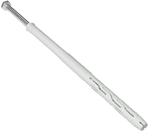 AERZETIX - C57435 - Lot de 10 Chevilles en Plastique à tête fraisée à ailettes Ø10x180 mm + 10 vis tirefonds Ø7x180 mm à Empreinte 6 pans en Acier - Couleur Argent