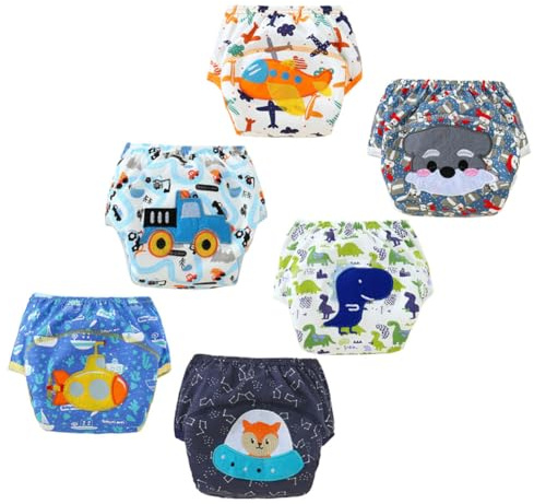 FedMois Baby Potty Training Pants Boys Girls Training Underwear Reusable (6 Pack)