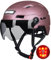 ILM Casque Velo VTT Homme Femme-Casque de Velo Adulte Visiere avec Lumière LED Avant et Arrière Rechargeables par USB,Rose,L/XL