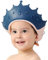 FUNUPUP Duschhaube Kinder Baby Verstellbare Krone-Form Haare Waschen Kinderschutz Schild Shampoo Schutz Baby-Visier für Augen und Ohren (Krone-Blau)