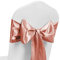 Pack of 10 Satin Chair Sash WIDER FULLER BOWS Chair Sashes Bow Back Tie Ribbon Wedding Banquet Decoration (Rose Gold)
