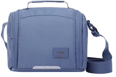 TOTTO - Bolsa Térmica Porta Alimentos 9 L, Modelo Grafito, 25.5 x 20.5 x 18.5 cm, Bolsa Comida Trabajo, Apertura 180º, Asa de Mano, Correa Ajustable y Removible, Pasador para Ruedas, Color Meli Azul