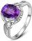 AMDXD Silber 925 Damen Ring, Bow-Knot Pärchen Ringe Hochzeitsring Simulierte Lila Amethyst Antragsring Gr.56 (17.8)