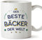 Mugffins Tassen/Becher mit Spruch für BÄCKER - Auf Deutsch - Beste der Welt - 11 oz / 330 ml - originelles und lustiges Geschenk Mitarbeiter