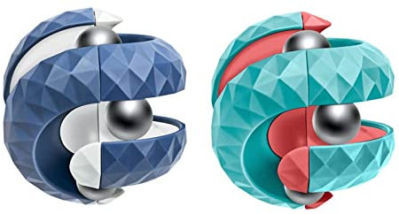 Track Flipper Finger Spinner,Orbit Ball Fidget Flipper,Rotating Cube Bead Orbit Ball2023 Upgrade Magnetic Orbit Ball Toy Flipper Gyro Cube,Fingertip Gyro Toy Pädagogische Puzzlespiele (Blau+Grün)