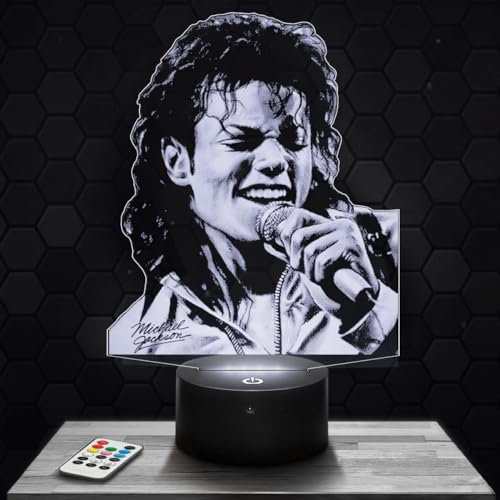 Nachttischlampe - Touch-Nachtlicht M Jackson 3D-LED-Lampe Illusion, Geschenkidee Weihnachten Geburtstag Junge und Mädchen Nachttischlampe Kinder- oder Erwachsenenzimmer TOP