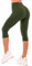 SINOPHANT Leggings Damen 3/4 High Waist Elastische Blickdicht Große Größen Leggins (#1er Pack Armee grün, L-XL)