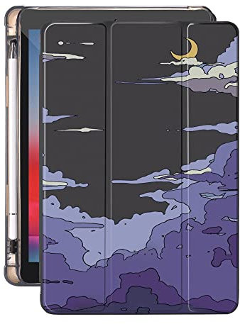 Cecey-jdz Hülle Für Hülle Für Ipad 9. Generation 2021/8. Generation 2020/7. Generation 2019-10.2 Zoll Slim Ipad Smart Trifold Stand Cover Mit Stifthalter Auto Sleep/Wake(Abstrakte Anime-Nachtszene)