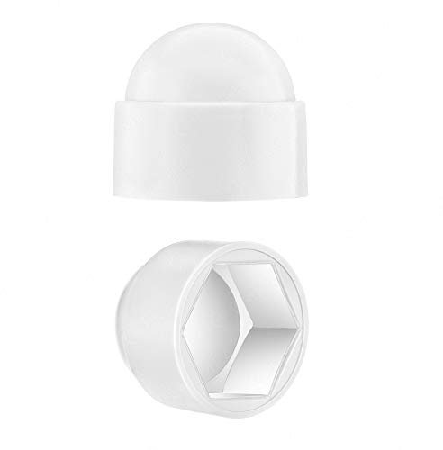 EMFA 20 Stück Sechskant Schutzkappen für Schrauben M27 (Schlüsselweite 41) Schraubenkappen Weiß Schraubenabdeckung Schrauben und Muttern Abdeckappen Kunststoffkappen für Schrauben