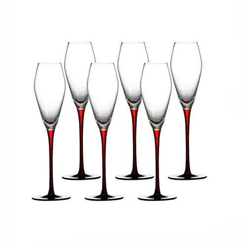 Flute da Champagne Verres à champagne en cristal Lot de 6 verres à vin Verre mousseux 230 ml Flûte à champagne for la maison Vie quotidienne Mariage Boire du champagne Verres à Champagne ( Color : A )