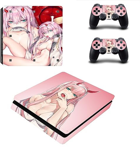 Vanknight Vinyl-Aufkleber für PS4 Slim S Konsole Controller Sexy Lady Anime Girl