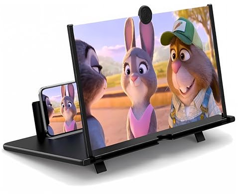 Daehun 16 Zoll bildschirmlupe für Smartphones, 3D HD Bildschirmlupe, für das Ansehen von Filmvideos auf Allen Smartphones(Schwarz)