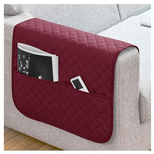 Hoowarm Sofa-Armlehnenbezüge, Ohrensessel Relaxsessel Armlehnenschoner, Mit Taschen Armlehnen Organizer, Abnehmbar Waschbar Sesselschoner Armlehnenschoner, für Sofa, Stuhl(B8,Armrests 2pcs (2pocket))