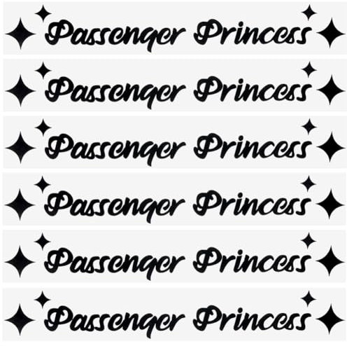 GORGECRAFT 6 foglio di Decalcomania per Specchietto Retrovisore Passeggero Principessa Adesivi per Specchio Cosmetico Nero Impermeabile Autoadesivo Decalcomanie di Affermazione Positiva, 13X100Mm