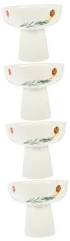 Cabilock 4 Piezas Copa vasos de jugo taza de mousse helados mini tazas de postre cuenco de postre de cerámica tazón de pudín delicado taza de helado plato de postre taza de postre