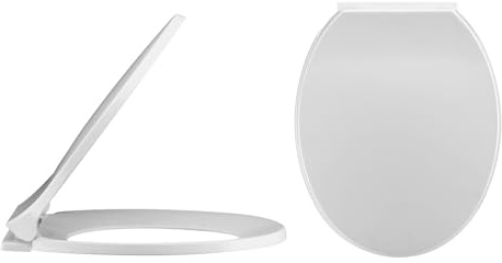 Balterley Oval Shape Toilet Seat Soft Close, Top Fix Soft Close Toilet Seat White, Oval Seats for Toilets with Adjustable Hinges & Quick Release for Easy Cleaning - 350 x 420 x 50 mm (White)