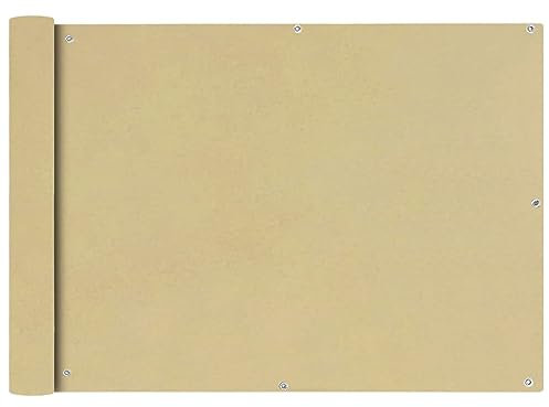 Rantry Casa Paravent für Balkon aus Oxford-Gewebe, 75 x 600 cm, Beige, Outdoor-Zelt für Privatsphäre, Balkon, Sonnenschutz, Garten, Balkon, Terrasse, Haus Möbel