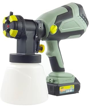 Avilia Pulverizador de Pintura a batería 20 V, HVLP con regulador de Flujo – Tecnología de Baja presión, 3 boquillas, Ideal para Bricolaje, Madera y Metal