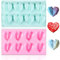 Molde de silicona, 2 moldes de silicona con 8 cavidades en forma de corazón 3D en forma de corazón de diamante, molde de silicona para hornear postres, moldes de fondant, herramientas de bricolaje