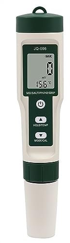 TDS PH Wasserqualitätstester 10 in 1 Wasserqualitätstester PH/TDS/EC/SALZ/TEMP/SG/ORP/H2/Fruchtbarkeit/Widerstandsfähigkeit Tester Stift for Aquarium Schwimmbad für Trinkwasser(No backlight)